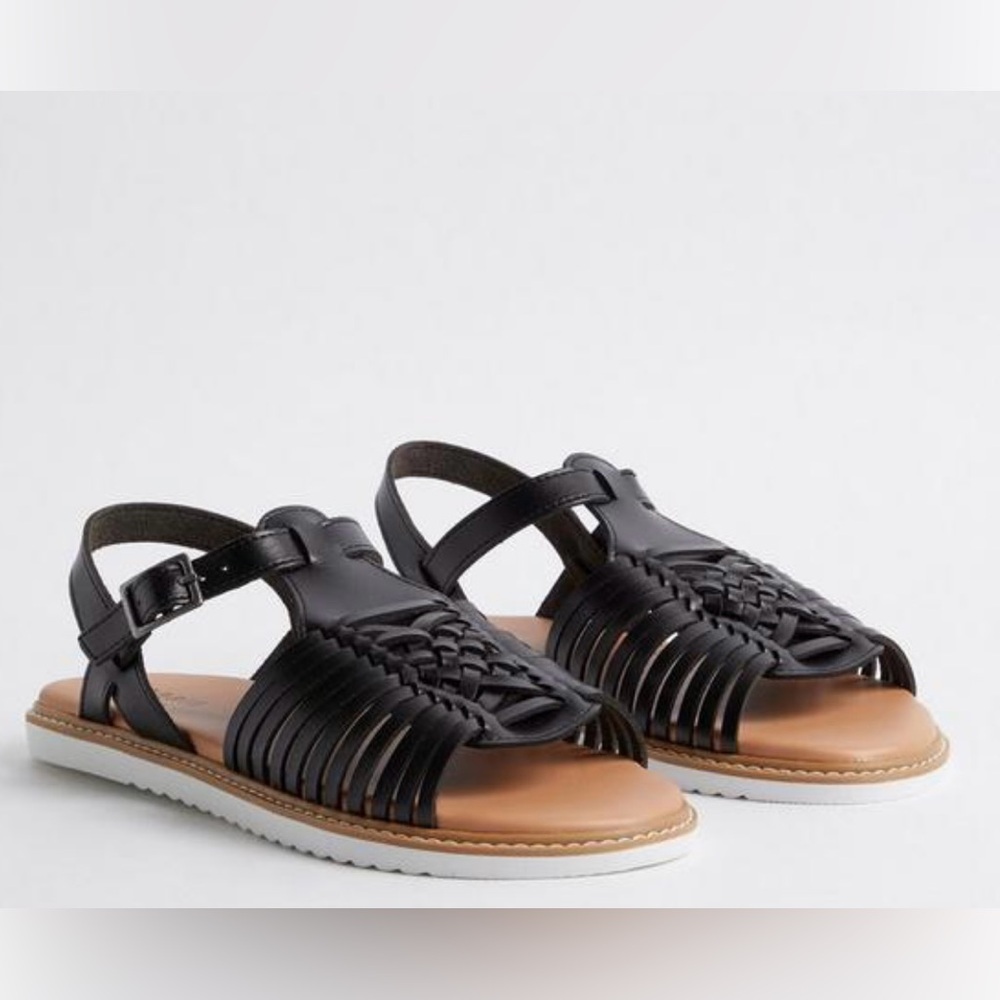 Torrid Black Huarache Sandals Size 11.5 - 12 WW
